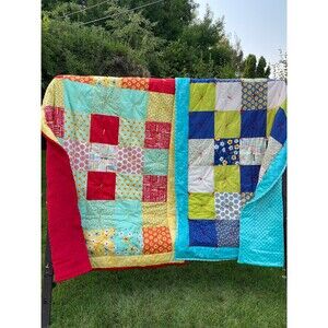 Positive Spring Vibes Hand Tied Patchwork Quilt - 2 choices - u pick